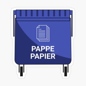 Pappe Papier Mülltonne Sticker